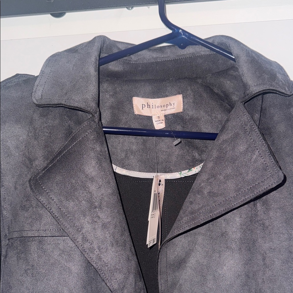 Philosophy Charcoal Leather Jacket - Picture 5 of 10